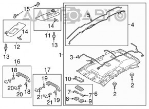 Обшивка потолка Mazda CX-5 17-18 серая, без люка, под химчистку
