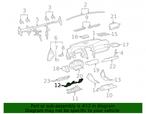 Накладка колени водителя Lexus GS300 GS350 GS430 GS450h 06-07 бежевая
