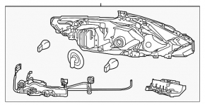 Фара передняя левая Nissan Altima 16-18 голая рест галоген