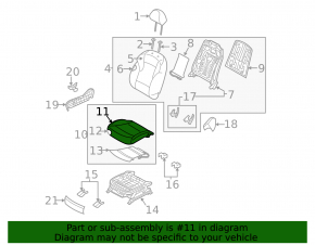 Пассажирское сидение Hyundai Sonata 11-15 с airbag, механич, кожа беж