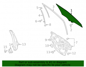 Стекло двери передней правой Mazda CX-9 16-23