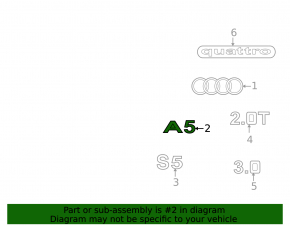Эмблема надпись A5 двери багажника Audi A5 F5 18-25