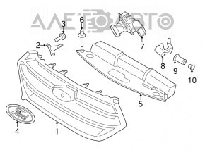 Решетка радиатора grill Ford Edge 15-18
