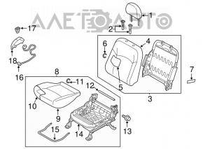 Водительское сидение Mitsubishi Outlander Sport ASX 16-19 без airbag, ткань черн