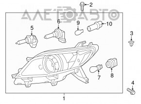 Фара передня права Toyota Sienna 11-20 галоген
