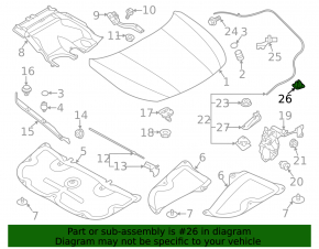 Кронштейн защелка опоры капота Subaru Outback 20-23
