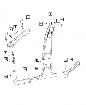 Накладка порога передняя левая Jeep Cherokee KL 14-23 черная