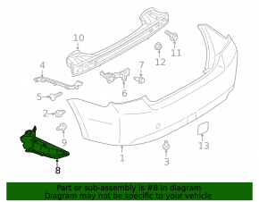 Защита заднего бампера правая Subaru Impreza 4d 17-23 GK