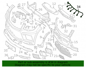 Проводка переднього бампера Mercedes GL-class X166 13-16 під парктроніки