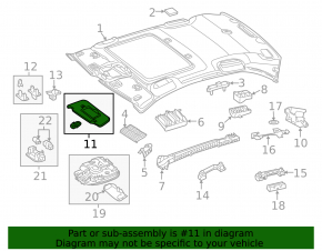 Козырек правый Mercedes C-class W205 15-21 серый, без крючка