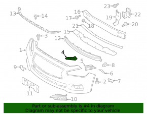Крепление переднего бампера правое под фарой Infiniti Q50 14-17