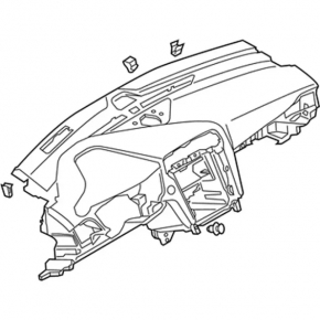 Торпедо передняя панель с AIRBAG Ford Fusion mk5 17-20 черная под start-stop, царапины на накладках