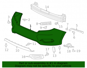 Бампер задний голый Honda Civic X FC 16-21 4d
