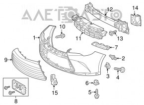 Бампер передний голый Toyota Camry v55 15-17 usa