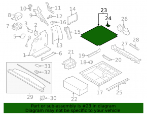 Пол багажника BMW X3 F25 11-17 черный без органайзера