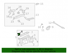 Кронштейн передний фартука крыла правого Toyota Camry v30 02-06