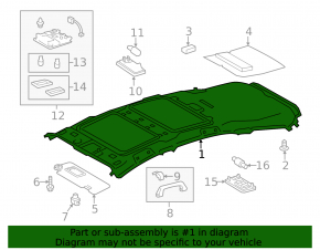 Обшивка потолка Toyota Prius V 12-16 под люк