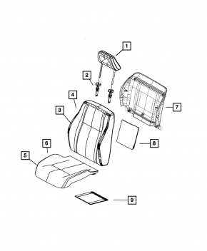 Водійське сидіння Jeep Compass 11-14 без airbag, тканина чорна