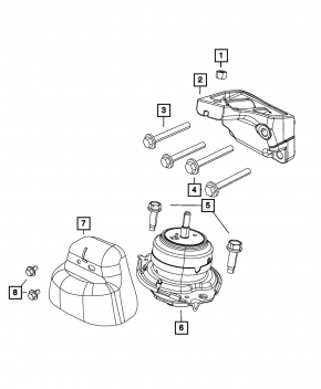 Подушка двигателя левая Dodge Durango 11-26 253.6
