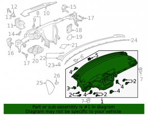 Торпедо передняя панель без AIRBAG VW Passat b8 16-19 USA