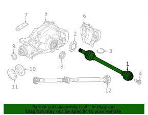 Привод полуось задняя левая BMW X7 G07 19-26 N63, S63