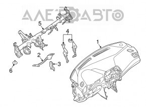 Торпедо передняя панель без AIRBAG Nissan Maxima A36 16-18 черн S, SV, SL, Platinum, потептости