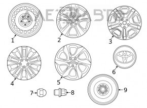 Гайка колесная d21 M12x1.5 Toyota RAV4 тип 2