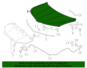 Капот голый Lincoln Nautilus 19-23
