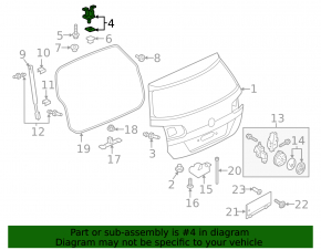 Петля дверей багажника ліва VW Taos 22-25