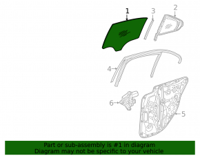 Стекло двери задней правой Mercedes C-class W205 15-21