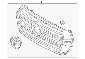 Решітка радіатора grill Toyota Land Cruiser 16-21