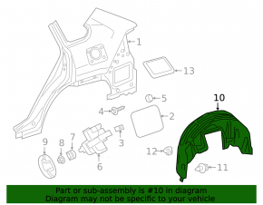 Подкрылок задний левый Toyota Rav4 19-24
