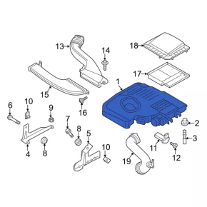 Корпус воздушного фильтра Ford Fusion mk5 13-20 plug-in накладка двигателя