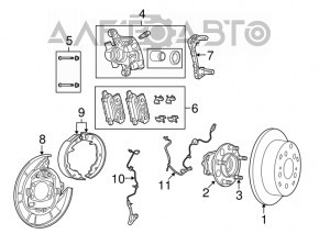 Кожух тормозного диска задний правый Chrysler 200 11-12