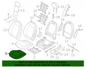 Обшивка подушки водительского сиденья Mini Cooper Countryman R60 10-16 кожа черная, перфорация, подогрев, замята