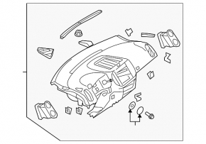 Торпедо передняя панель с AIRBAG VW Tiguan 09-18