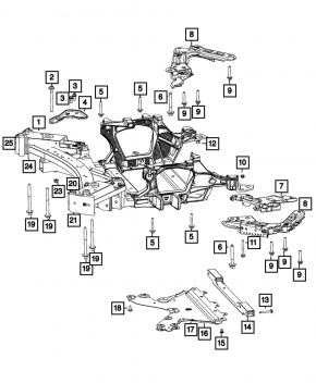 Подрамник передний Jeep Grand Cherokee WL 23-26 long, 22-26 PHEV
