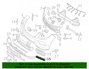 Молдинг решетки ПТФ правый Mercedes W166 ML 12-15