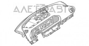Торпедо передня панель без AIRBAG Mercedes W167 GLE 350 450 20-23 чорна шкіра під проекцію
