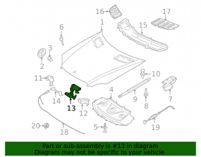 Крюк капота Mercedes W164 ML
