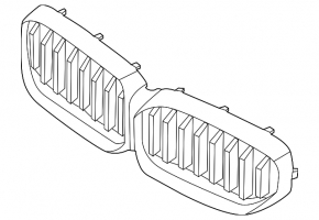 Решетка радиатора grill BMW 5 G30 17-23 черный глянец