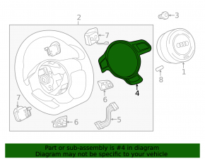 Накладка руля Audi A6 C7 12-18 черный глянец, царапины