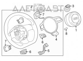 Накладка руля Audi A6 C7 12-18 черный глянец, царапины