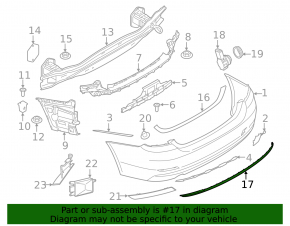 Молдинг заднего бампера BMW 4 F32/33/36 18-20 Luxury line, хром