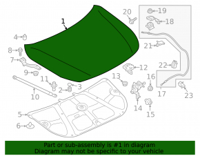 Капот голый Subaru Outback 15-19