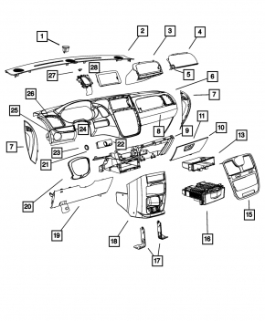 Накладка передньої панелі збоку права Dodge Grand Caravan 11-20 сіра