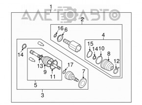 Привод полуось передняя левая Subaru b9 Tribeca