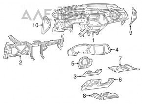 Торпедо передняя панель без AIRBAG Dodge Challenger 15-23 рест, черн