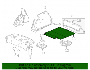 Пол багажника Honda Civic XI FE/FL 22-26 4d черная 2.0