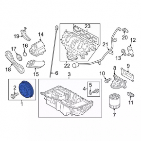 Шкив коленвала Ford Mustang mk6 15-23 2.3Т